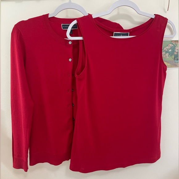 Raspberry Cardigan and Shell Set - Picture 11 of 14